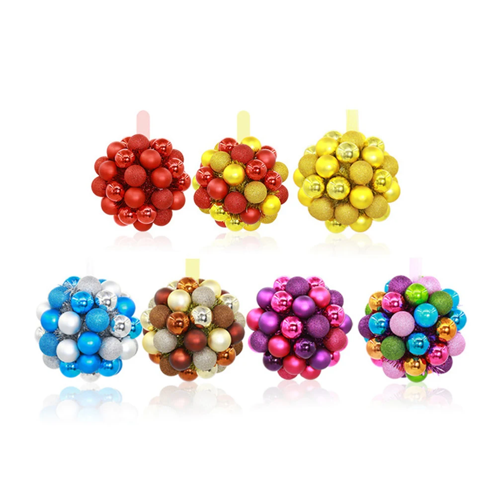 Christmas Tree 18pcs 4cm Colorful Silk Ball Bunch 1