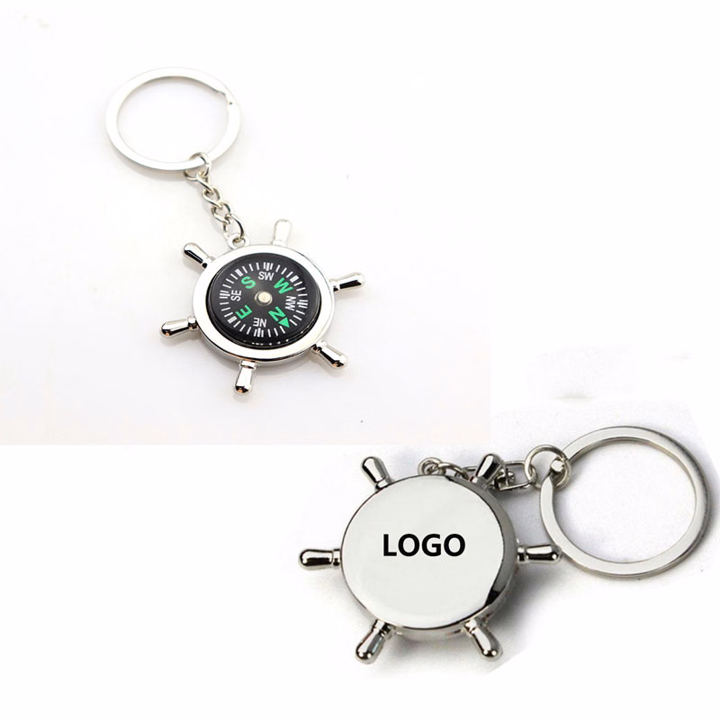 Metal Rudder Compass w/Keychain