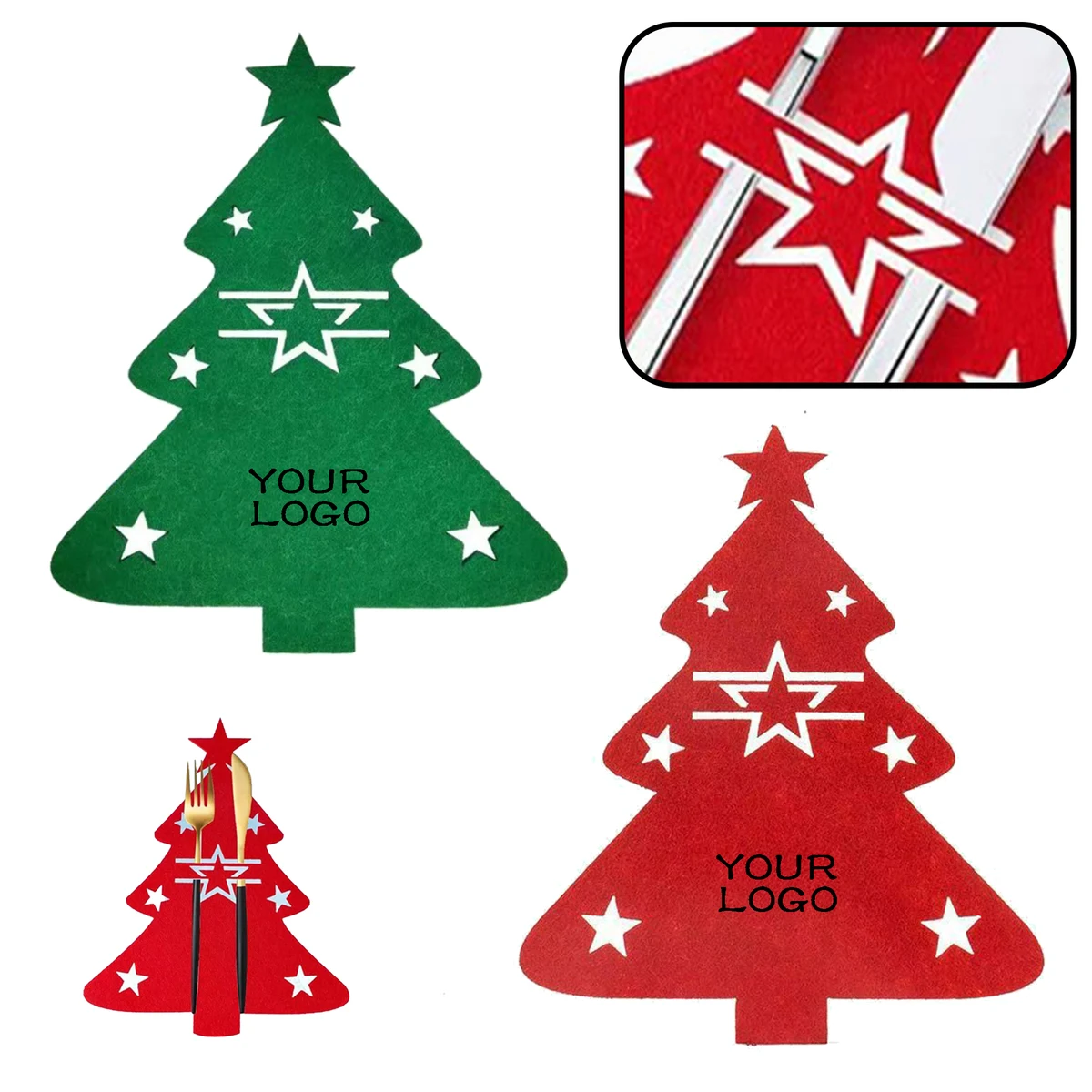 MOQ 20 PCS Felt Christmas Cutlery Holder 1