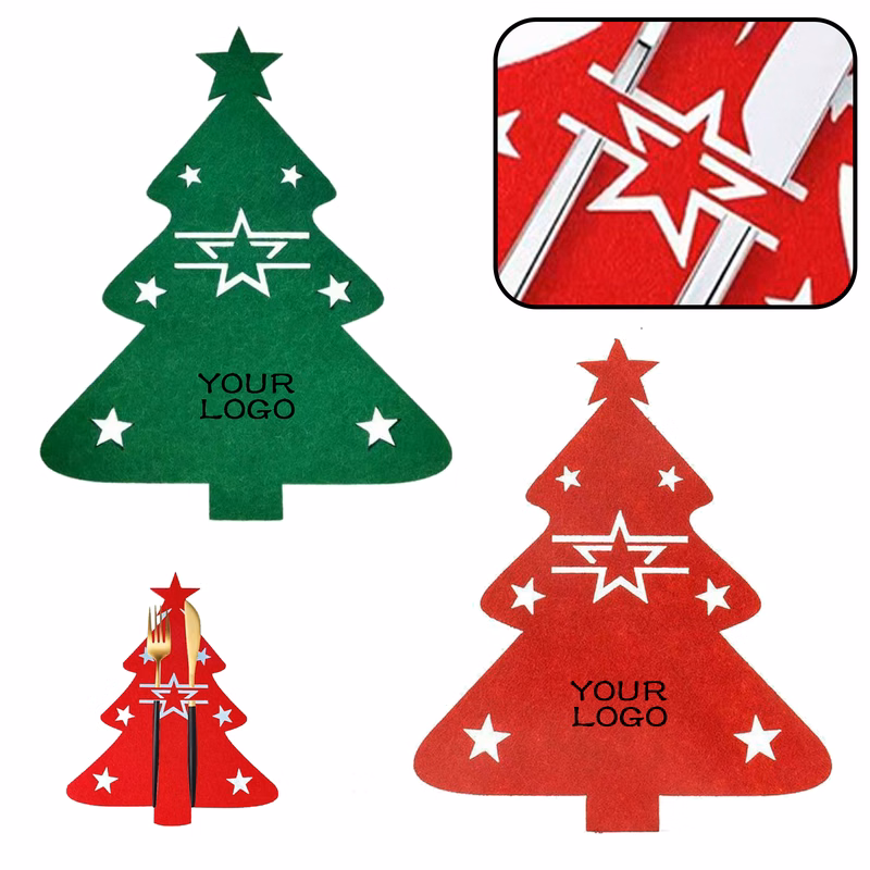 MOQ 20 PCS Felt Christmas Cutlery Holder