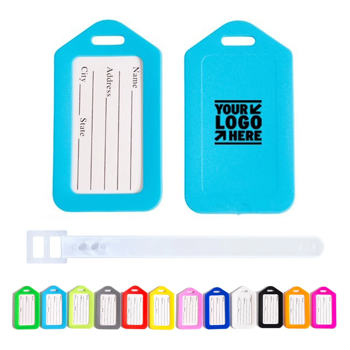 Plastic Luggage ID Tag With Adjustable Strap 1