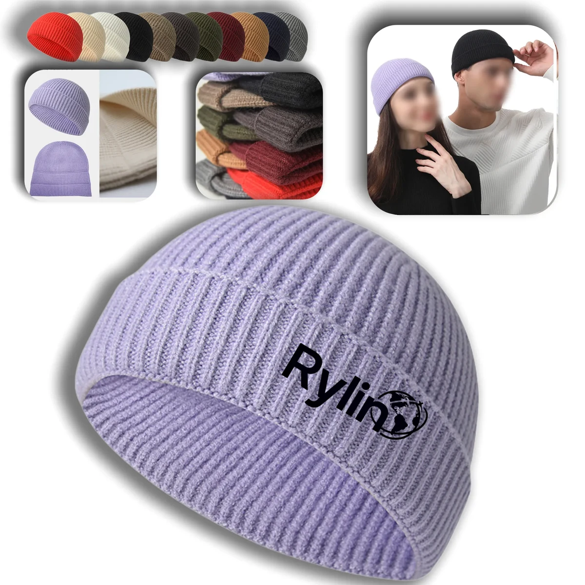 Autumn Winter Short One-Piece Seamless Knitted Sailor Cap 1