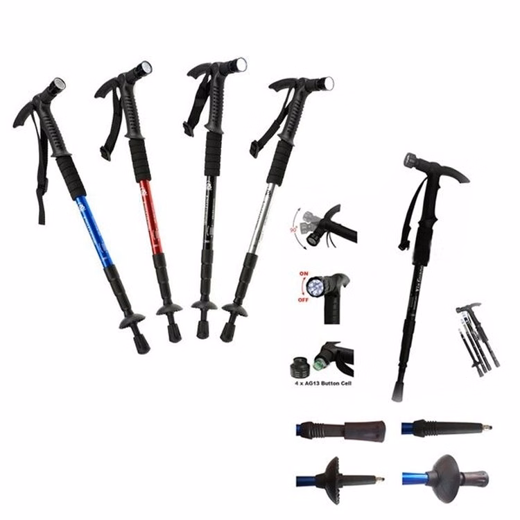 9 LED Light Shock Trekking Pole