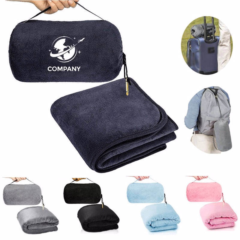 2-in-1 Travel Blanket Foldable Multifunctional Flannel