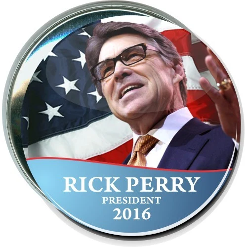 Rick Perry President 2016, American Flag, Political Button 1