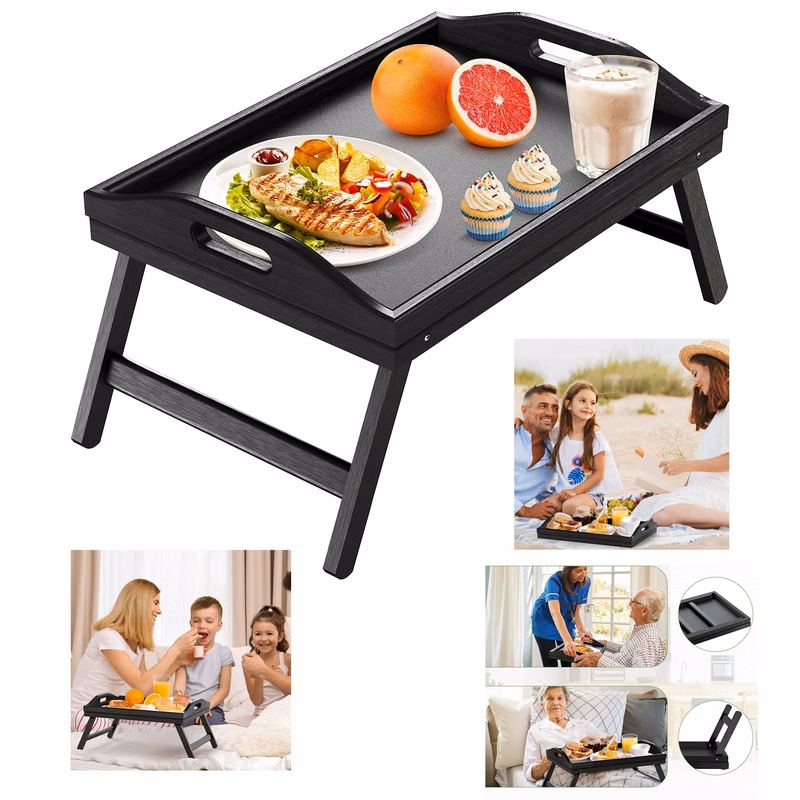Bed Tray Table with Folding Legs