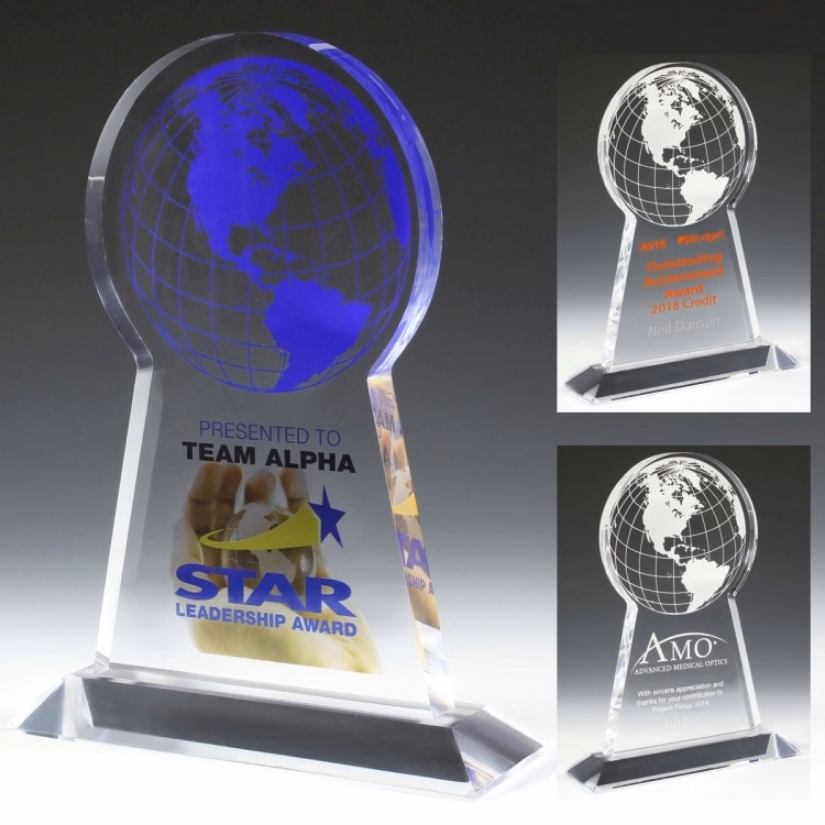 Tall Globe Award - Screen Print - (7 1/2" x 9 1/4" x 3/4)