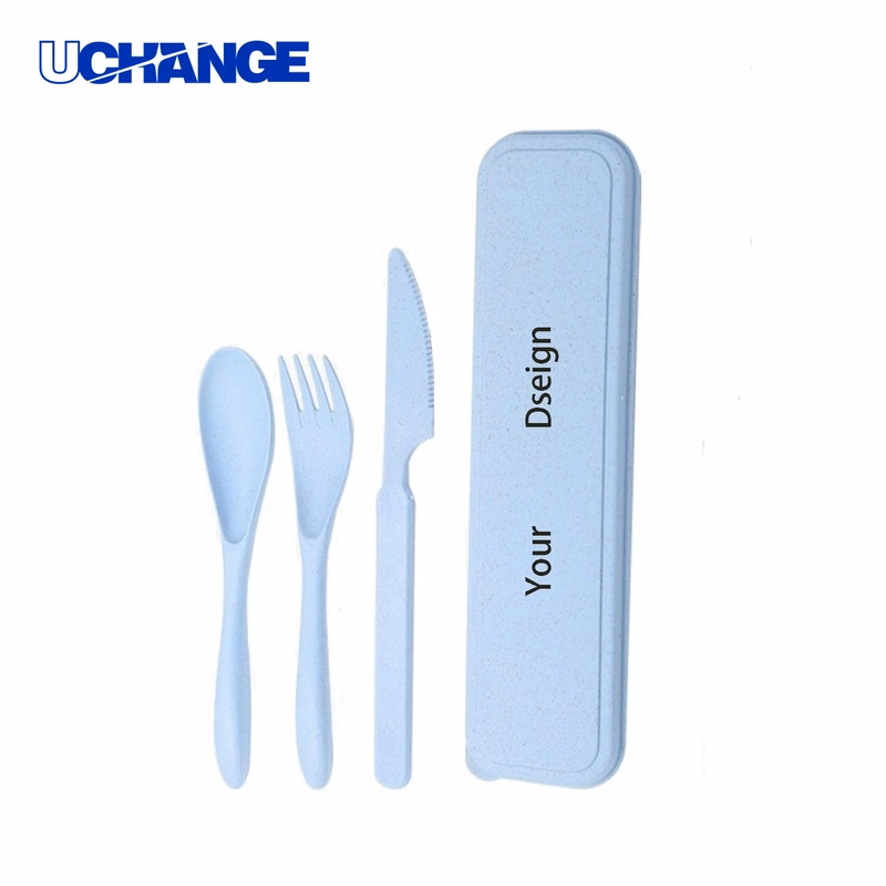 Eco-Friendly Wheat Straw Cutlery Set for Travel Picnic Camping