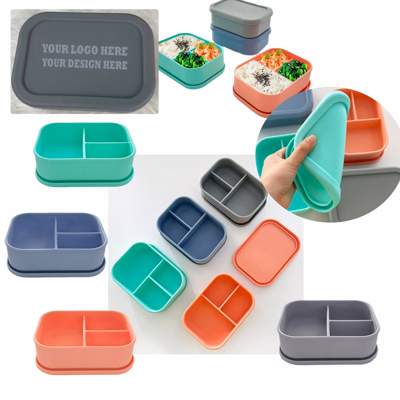 MOQ50 Food-Grade Silicone Lunch Box