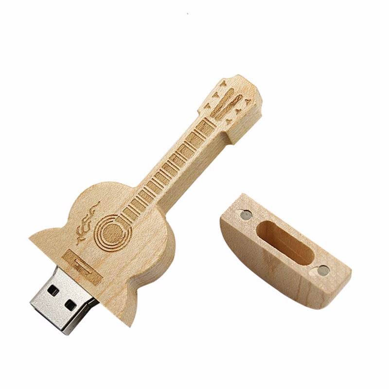 Wooden guitar USB flash drive