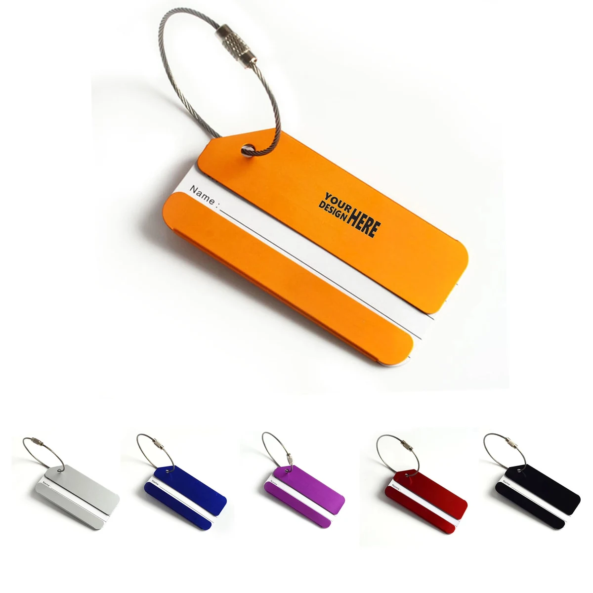 Aluminum Luggage Tag with Name ID Card 1