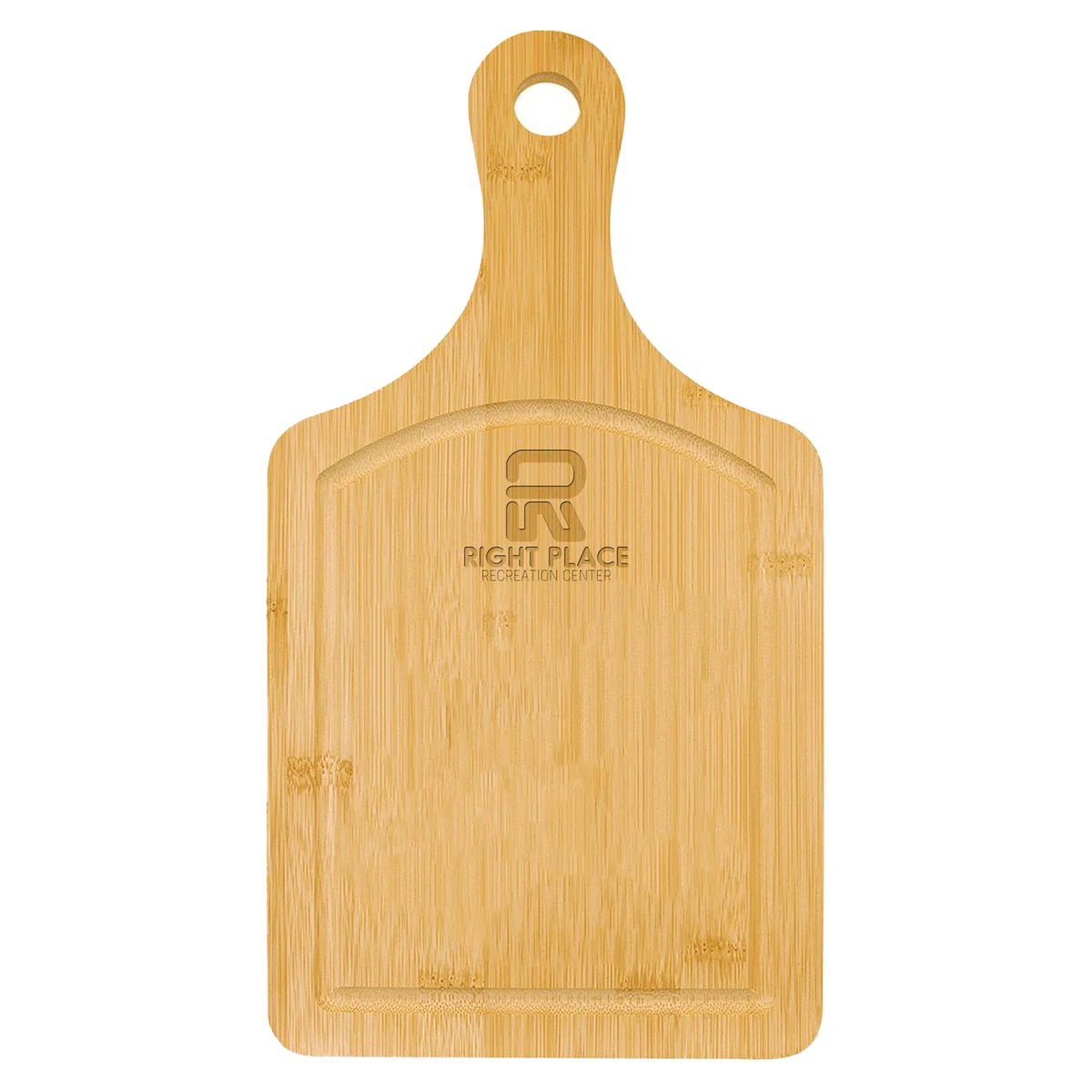 13" x 7" Bamboo Cutting Board Paddle Shape with Juice Groove 1