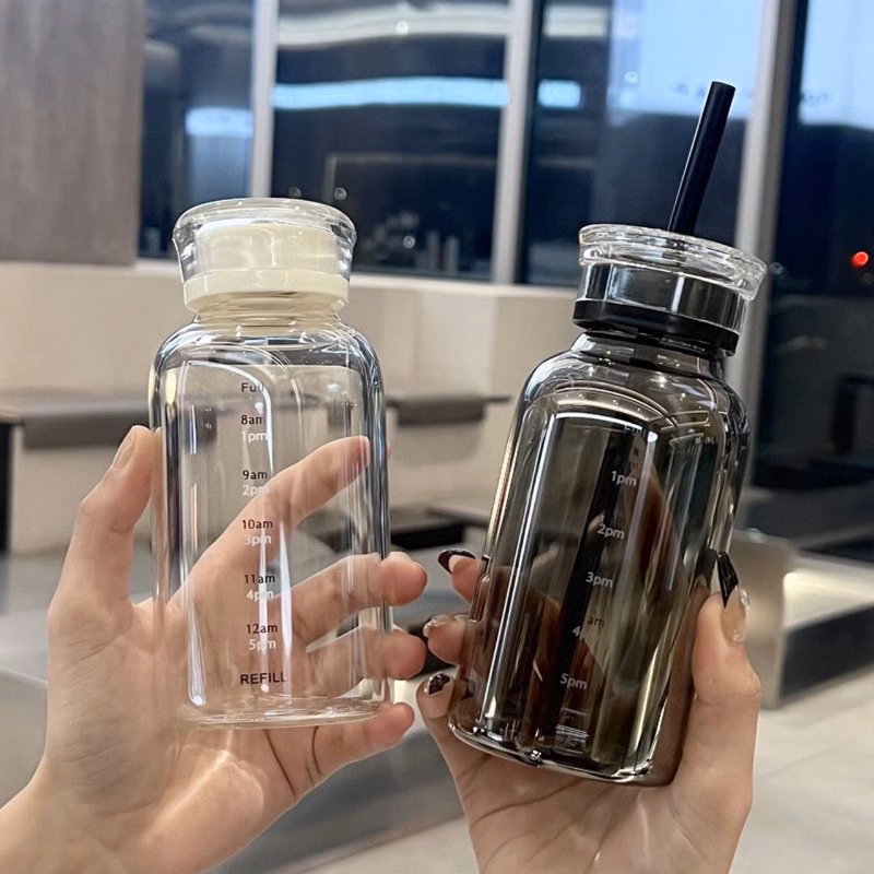 Transparent Glass Water Bottle