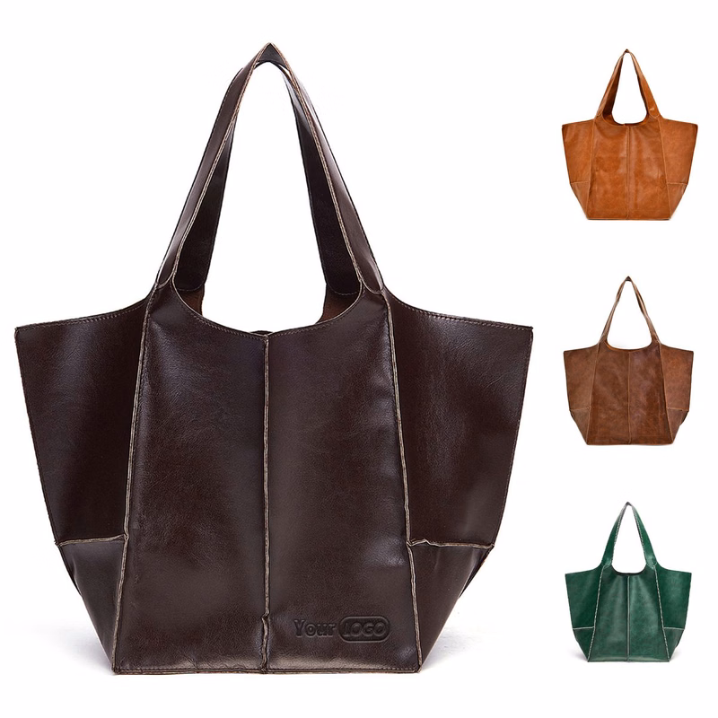 PU Large capacity wax peel ancient oil tote bag