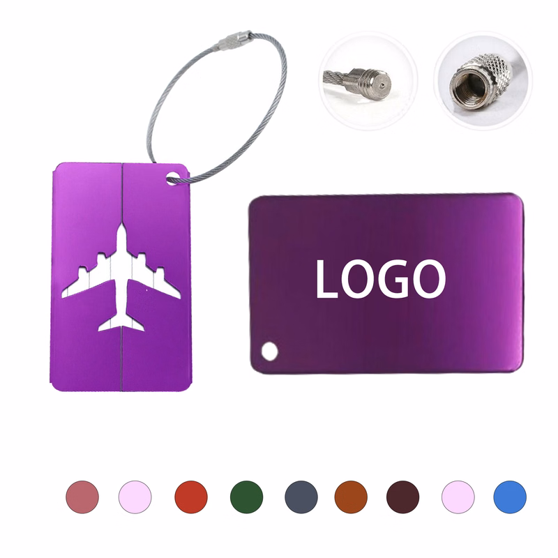 Metal Airplane Luggage Tag