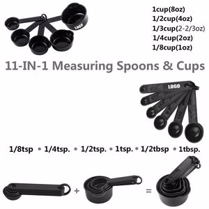 11 In 1 Plastic Measuring Cup and Spoon Set With Volume Mark