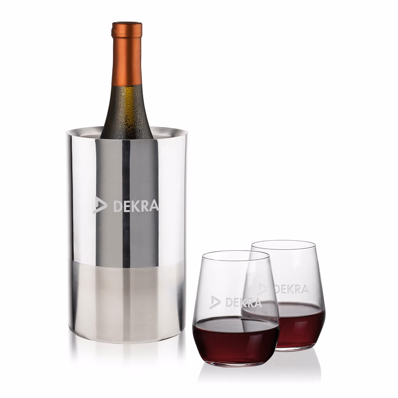 Catania Wine Cooler & Germain Stemless Wine Set