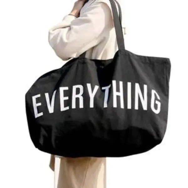 Large Personalized Cotton Everything Canvas Tote, custom tote bag with logo imprint 1