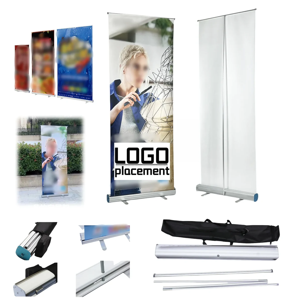 Aluminum Telescopic Floor Standing Poster Display Stand 1