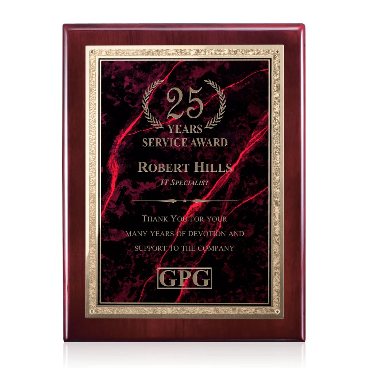 Gemstone Rosewood Plaque - Rosewood/Garnetine 1