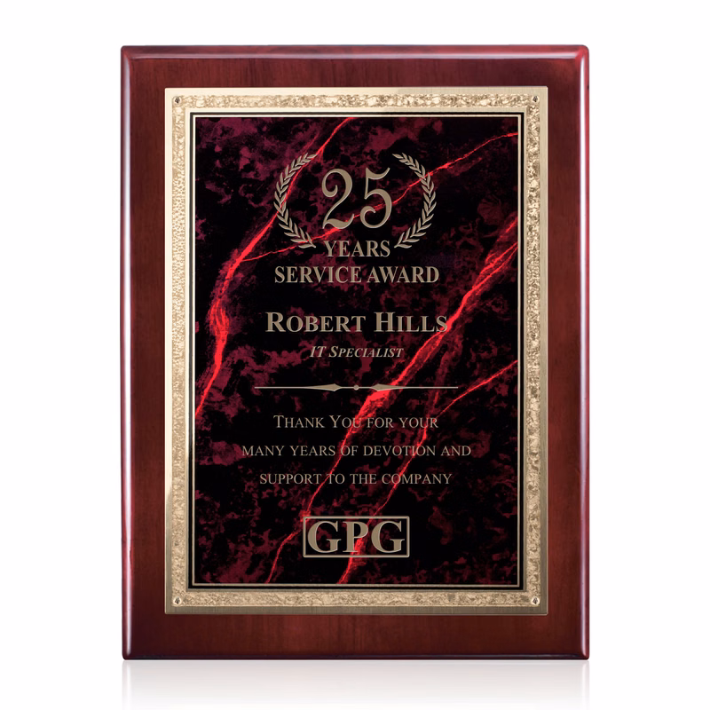 Gemstone Rosewood Plaque - Rosewood/Garnetine