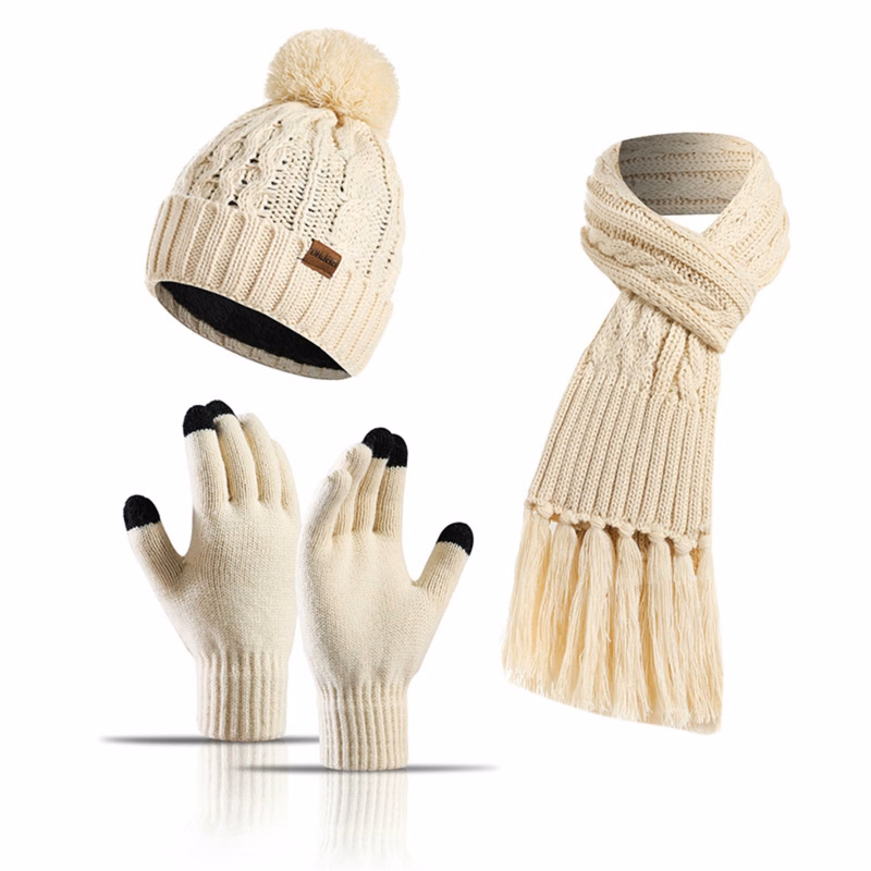 3 In 1 Winter Beanie Set