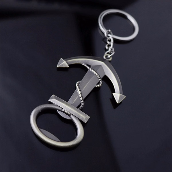 Custom Metal Anchor Bottle Opener Keychain — Nautical & Beach Hospitality Promo