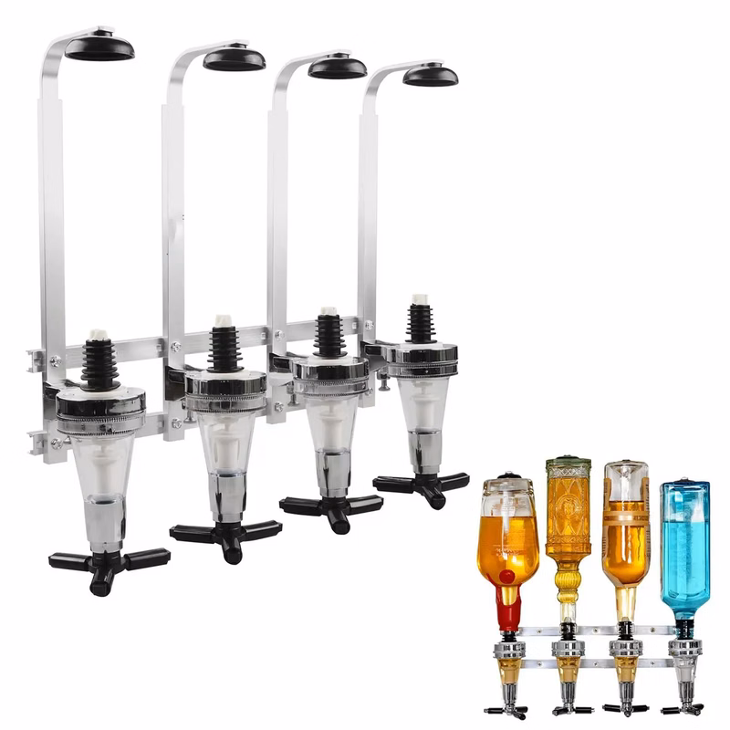 Wall Mounted Liquor Dispenser Aluminum Bracket 1-4 Bottles