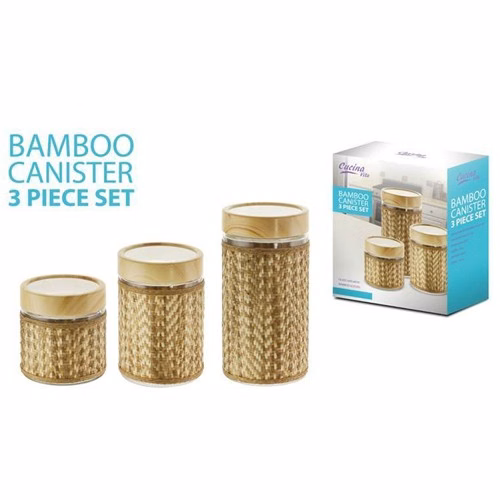 Bamboo Canister 3 piece set