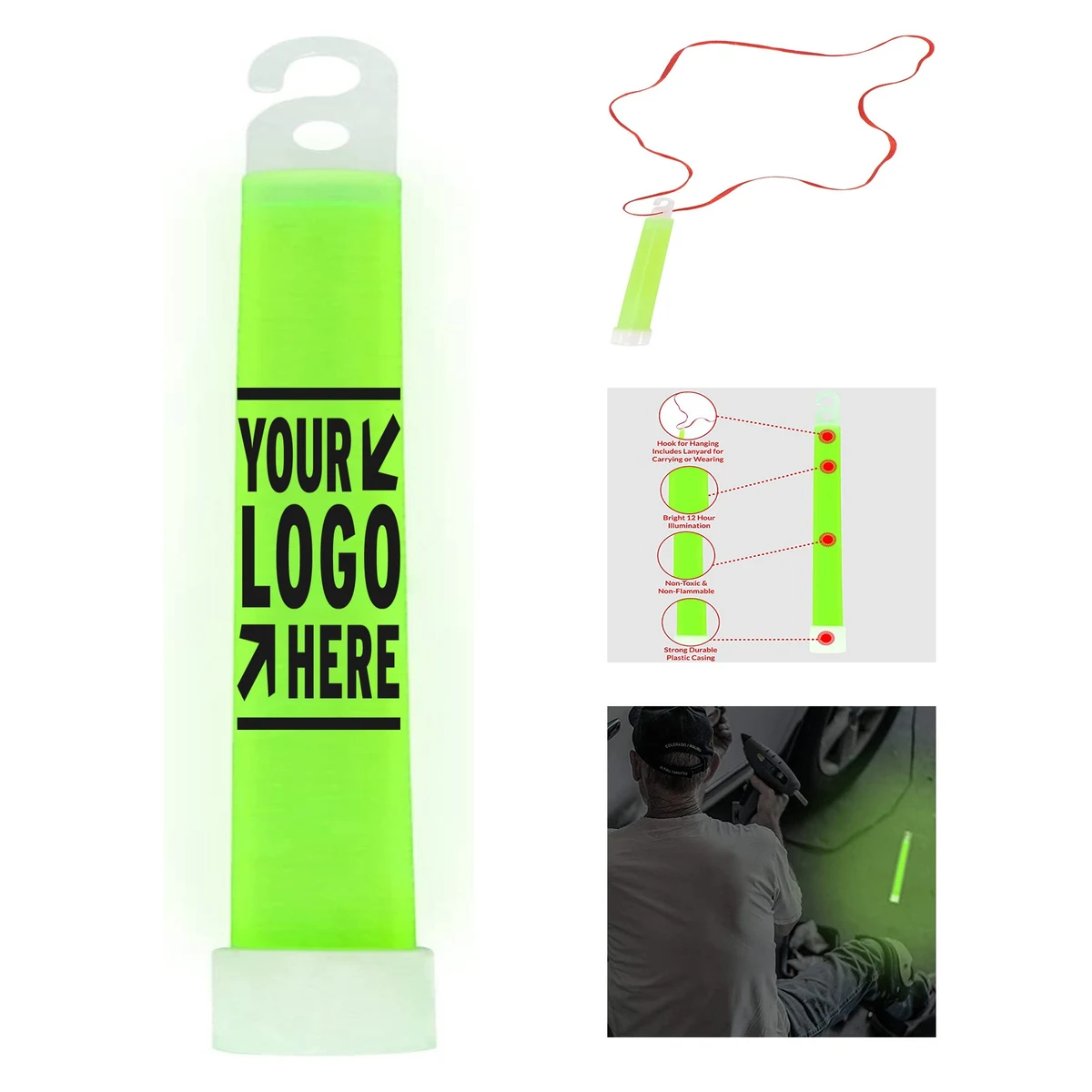 6'' Military Grade Green Glow Stick 1