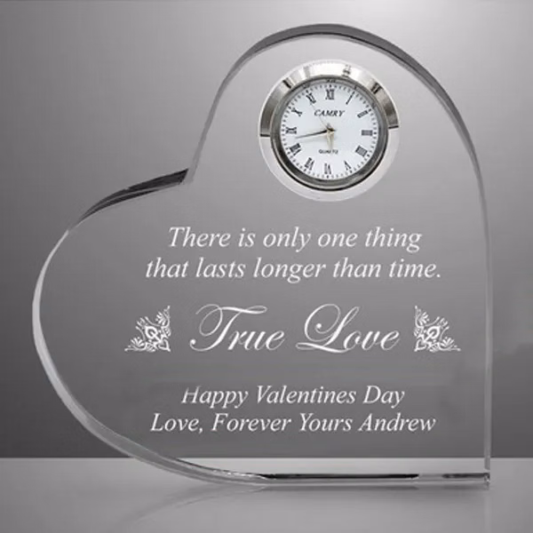 Heart Shape Crystal Clock