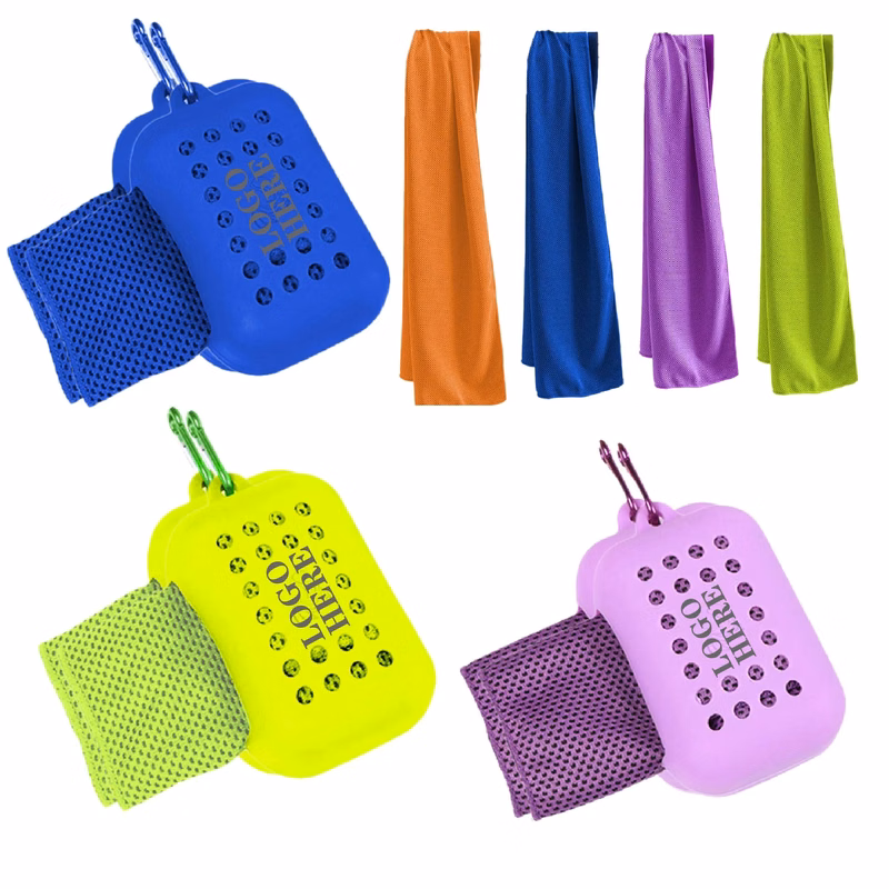 2-Tone Cool Towel w/Carabiner Case