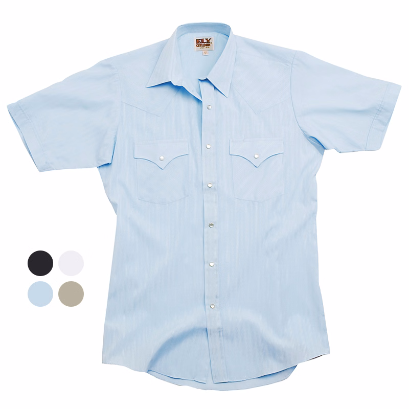 Short Sleeve Tone-on-Tone Western Shirt