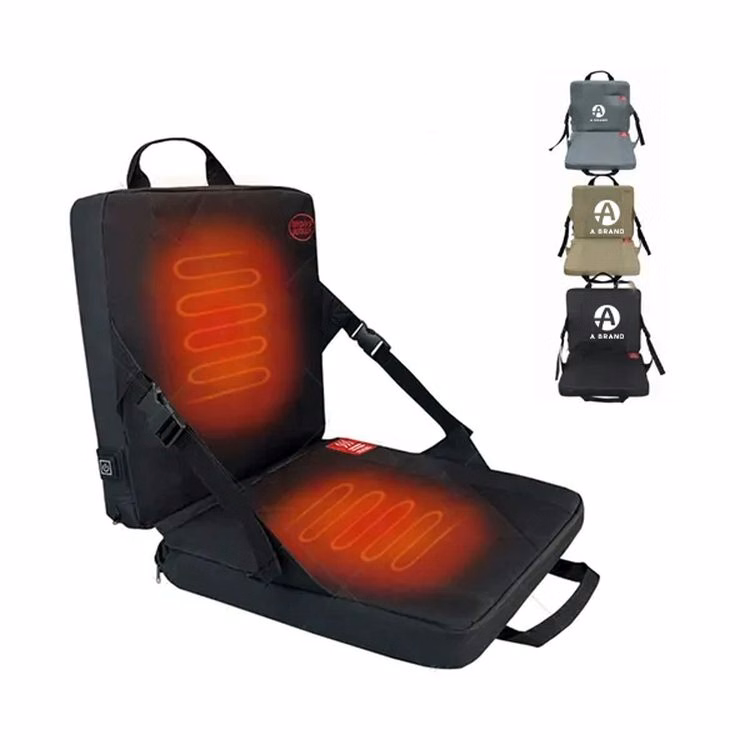 USB Heated Outdoor Stadium Seat Cushion With Back Support