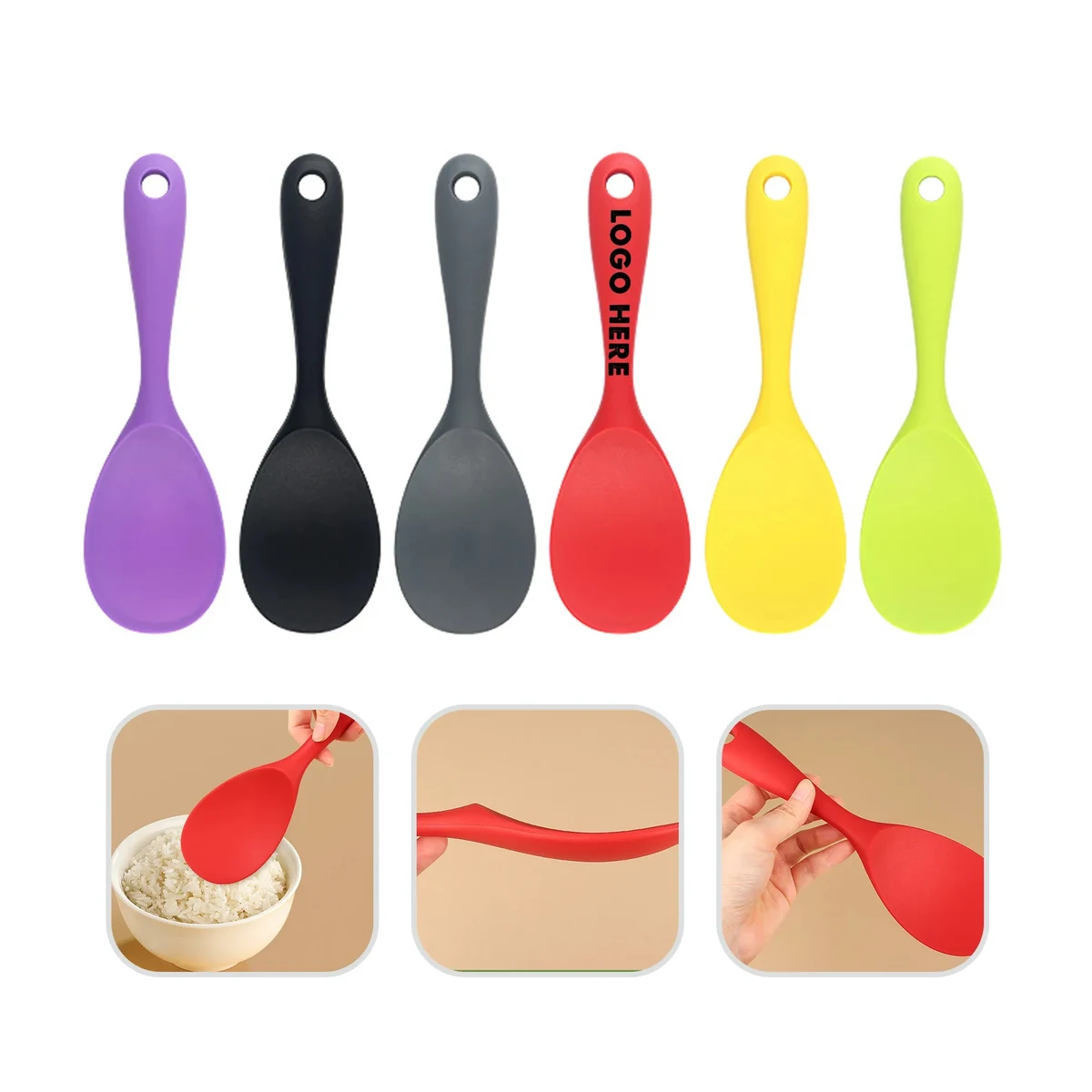 Silicone Heat Resistant Nonstick Rice Cooker Spoon 1