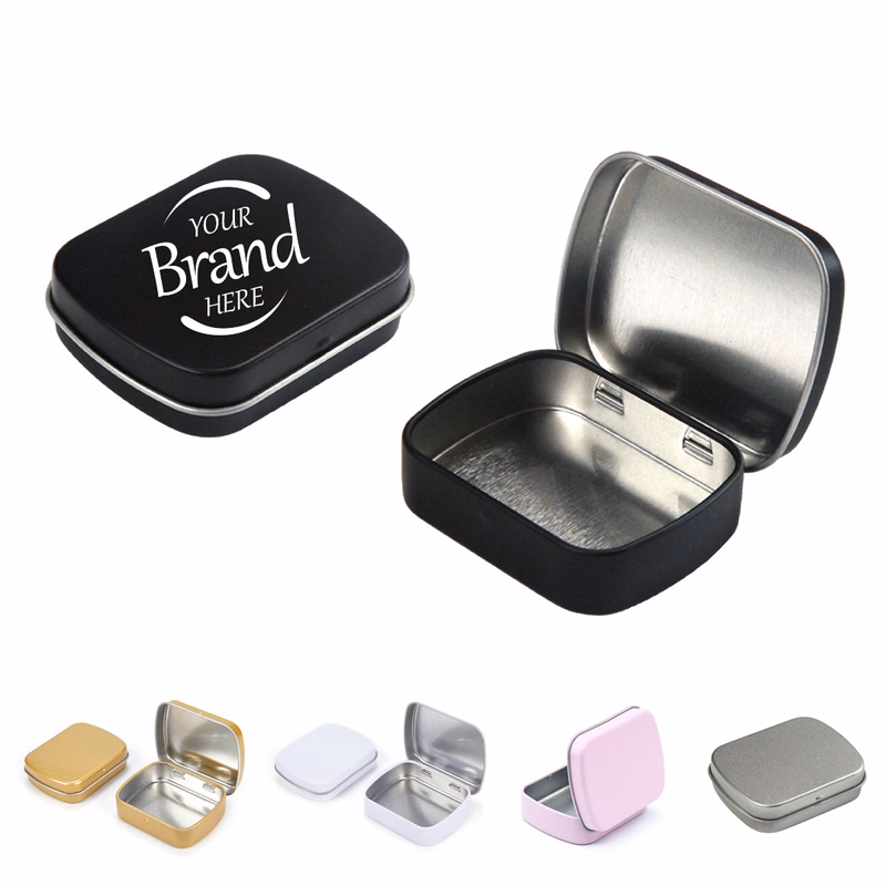 Metal Tins Storage Box with Hinged Lids
