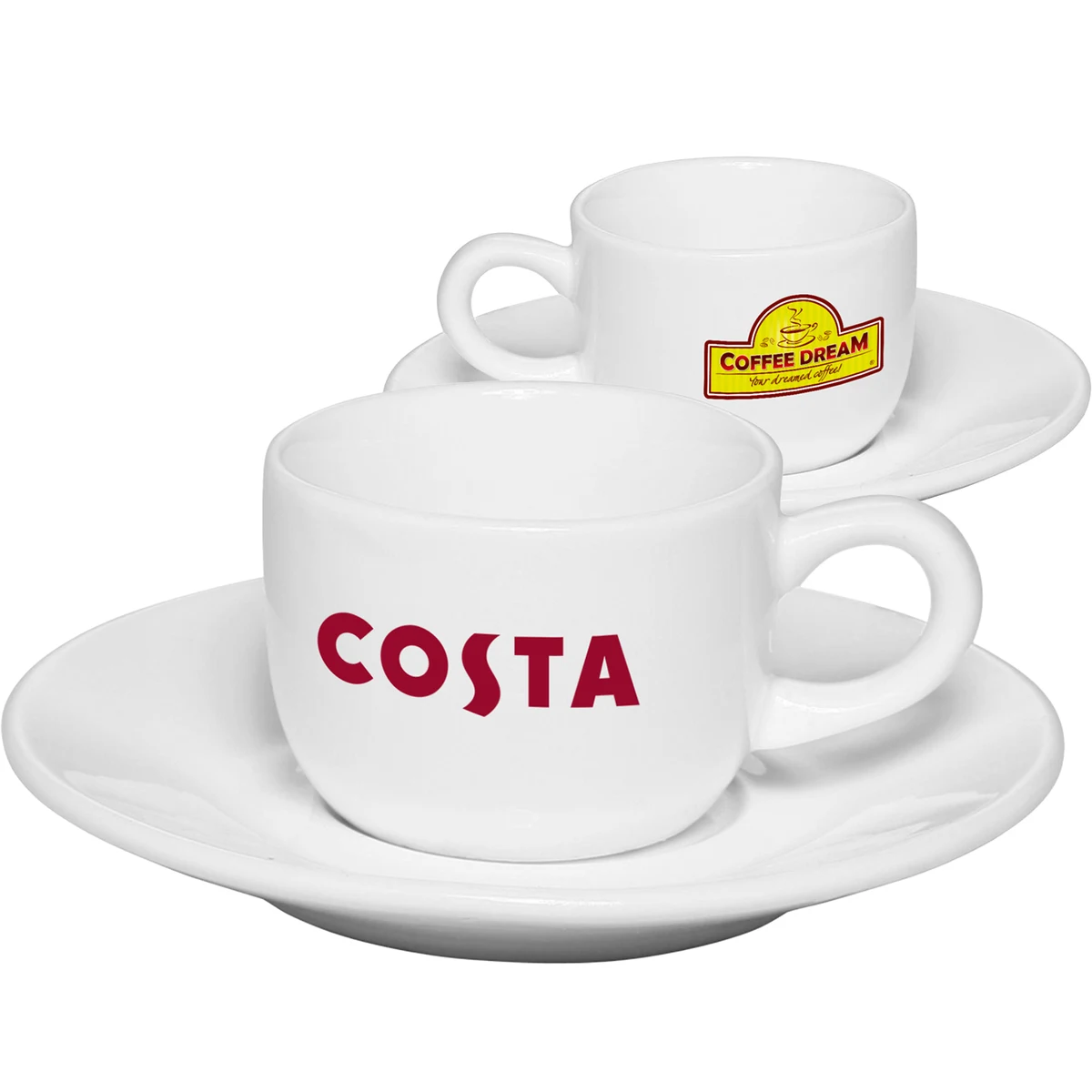 2.5 oz. Porcelain Coffee Cups with Saucer 1
