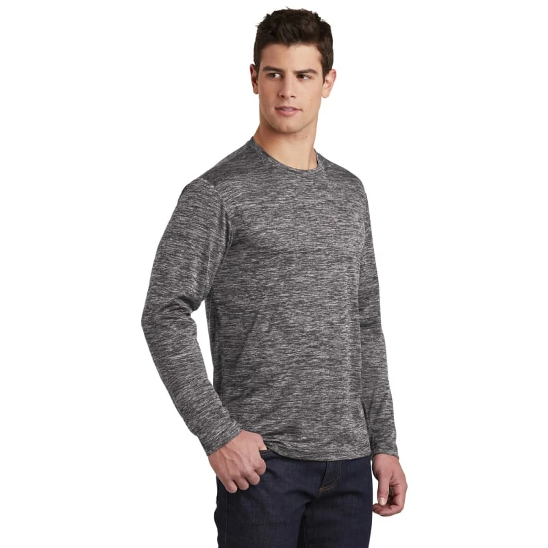 Sport-Tek PosiCharge Long Sleeve Electric Heather Tee. 1