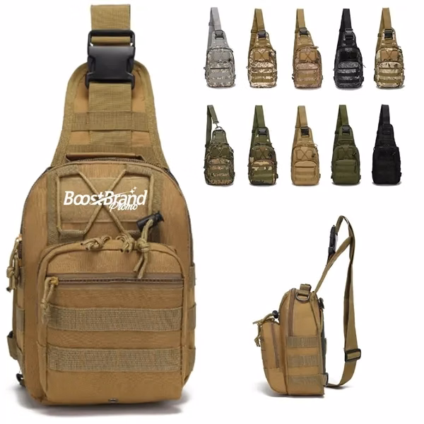 Custom Water-Resistant Tactical Sling Bag with MOLLE System — Outdoor EDC Pack