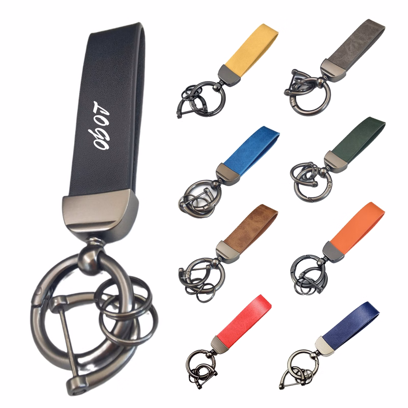 PU Leather Wrist Strap Keychain with D-Ring