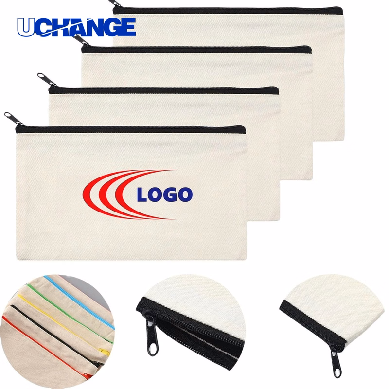 Blank Canvas Zipper Pencil Case