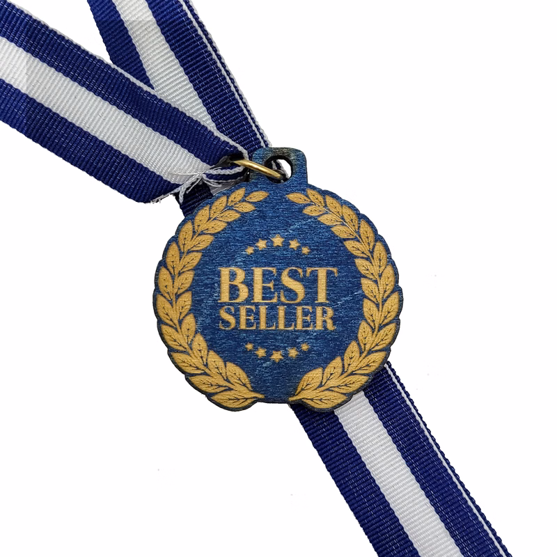 Wood Medals: 2" W x 2" H
