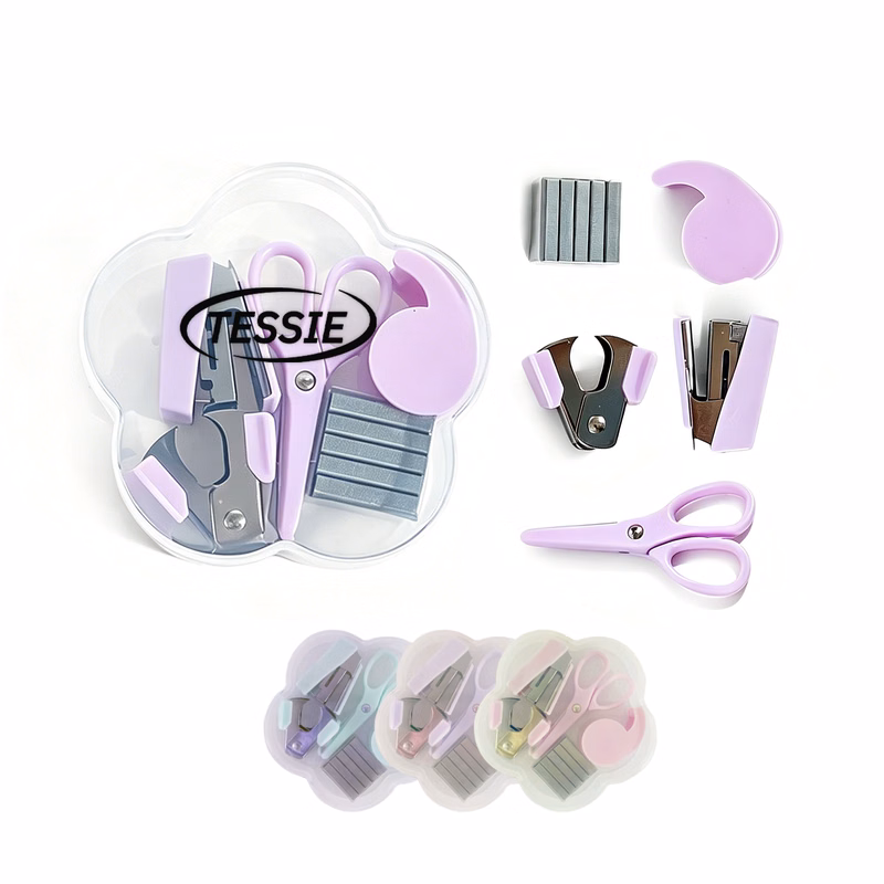 Flower-Shaped Office Stapler Set