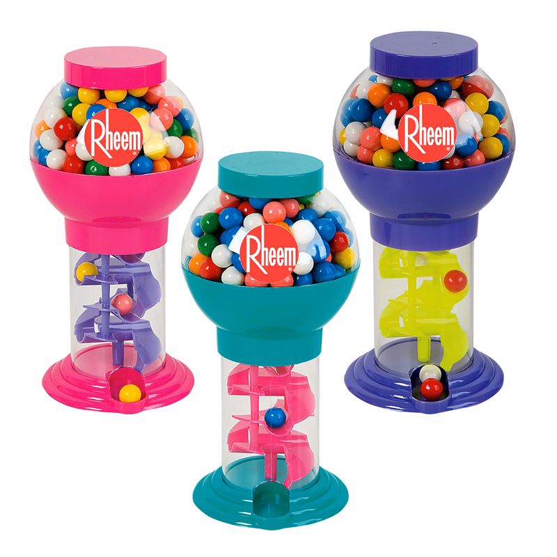 Assorted Color Spiral Bubble Gum Machine