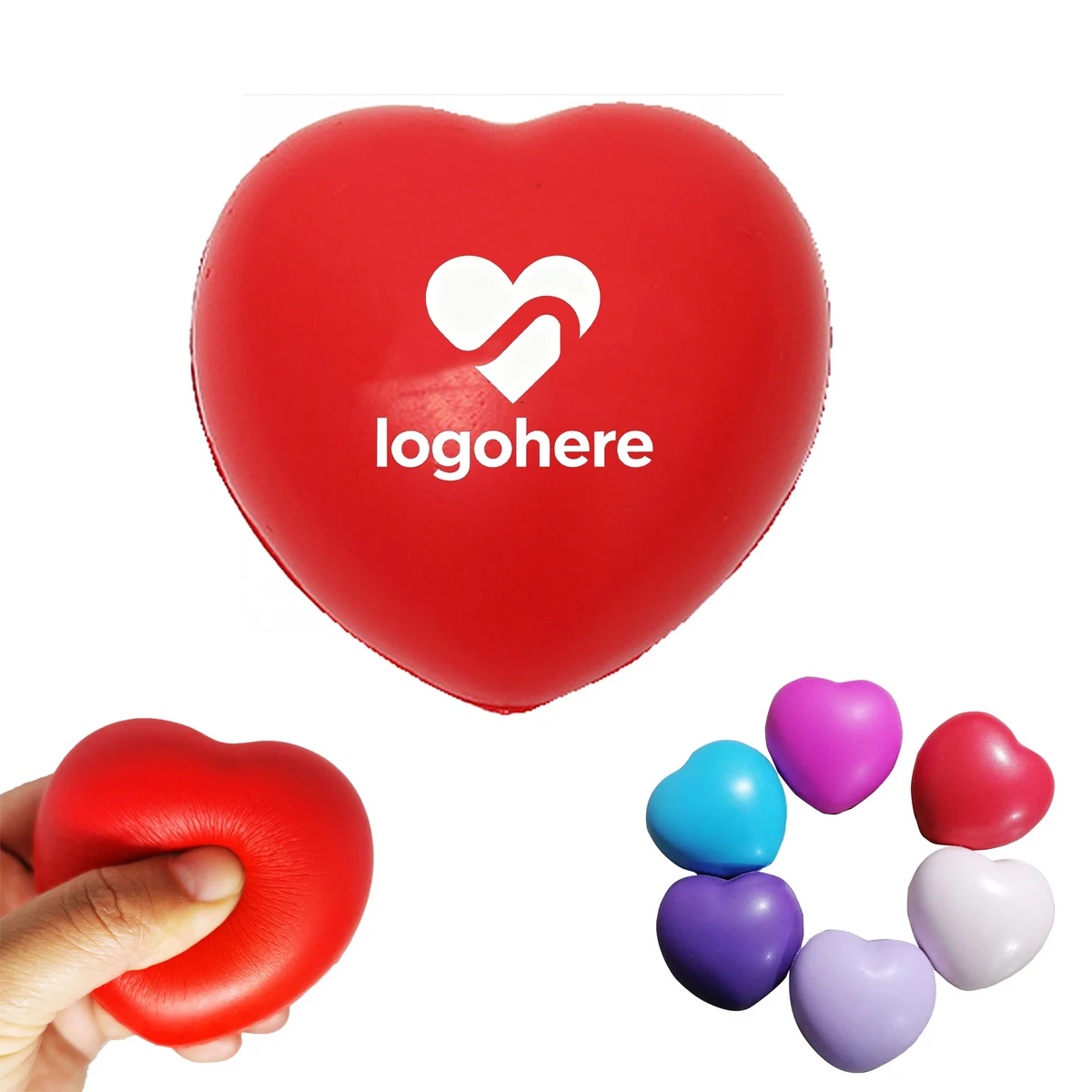 MOQ 50 PU Heart Stress Relief Ball 1