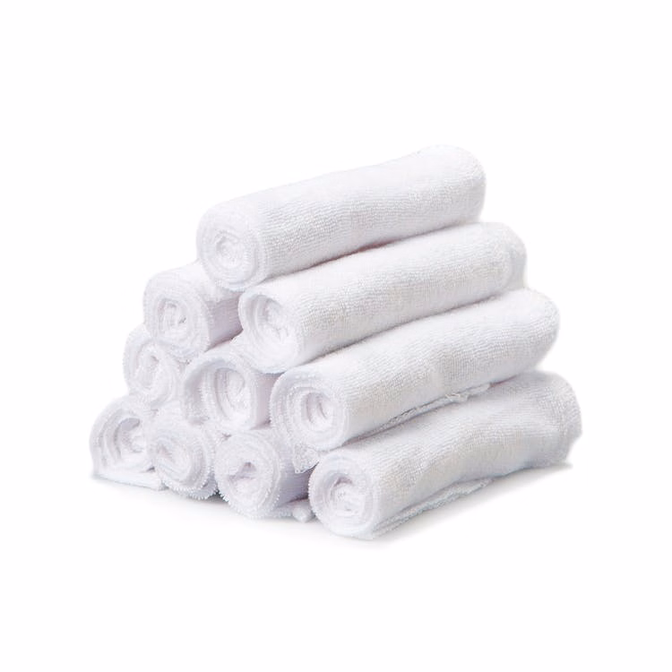 Terry Baby Washcloths - White 10 Pack