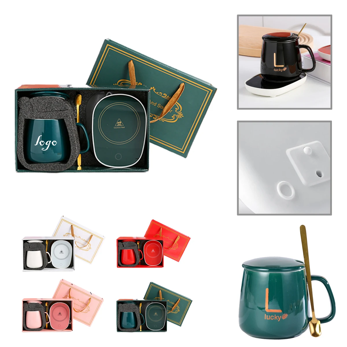 MOQ10 Heated Mug Warmer And Cup Combo 1