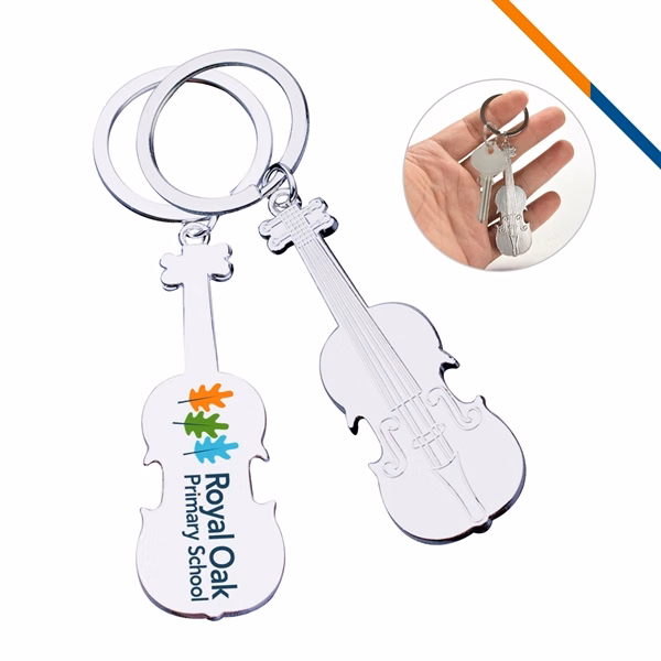 Custom Metal Mini Cello Keychain with Laser Engraving — Music Event Giveaway