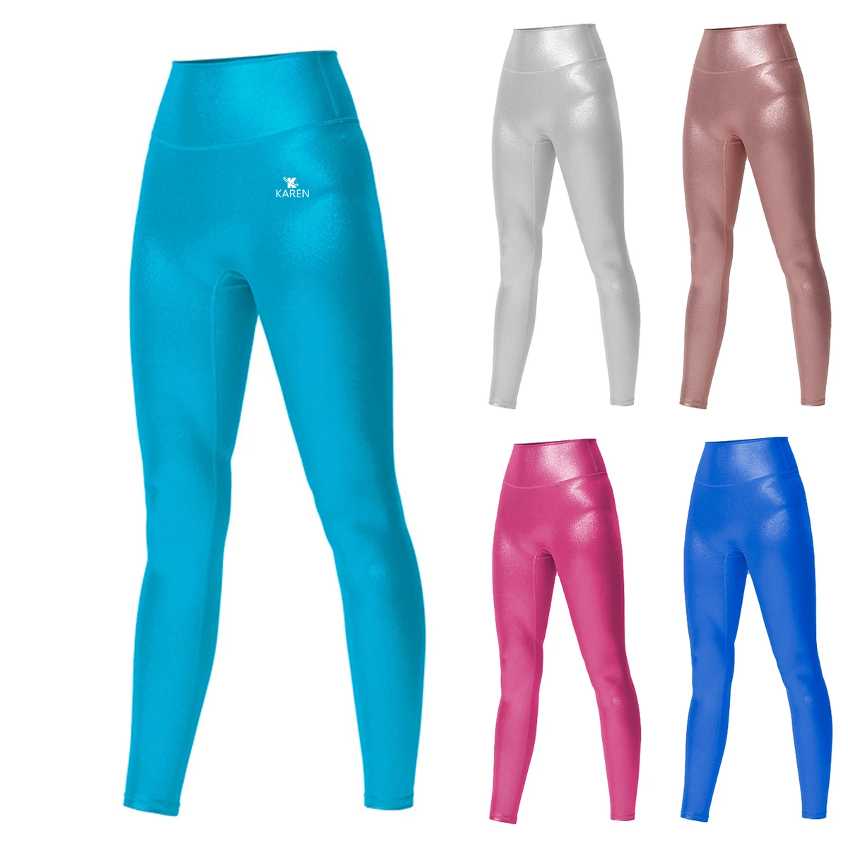Women Soft Shiny High Waisted Seamless Leggings Yoga Pants 1