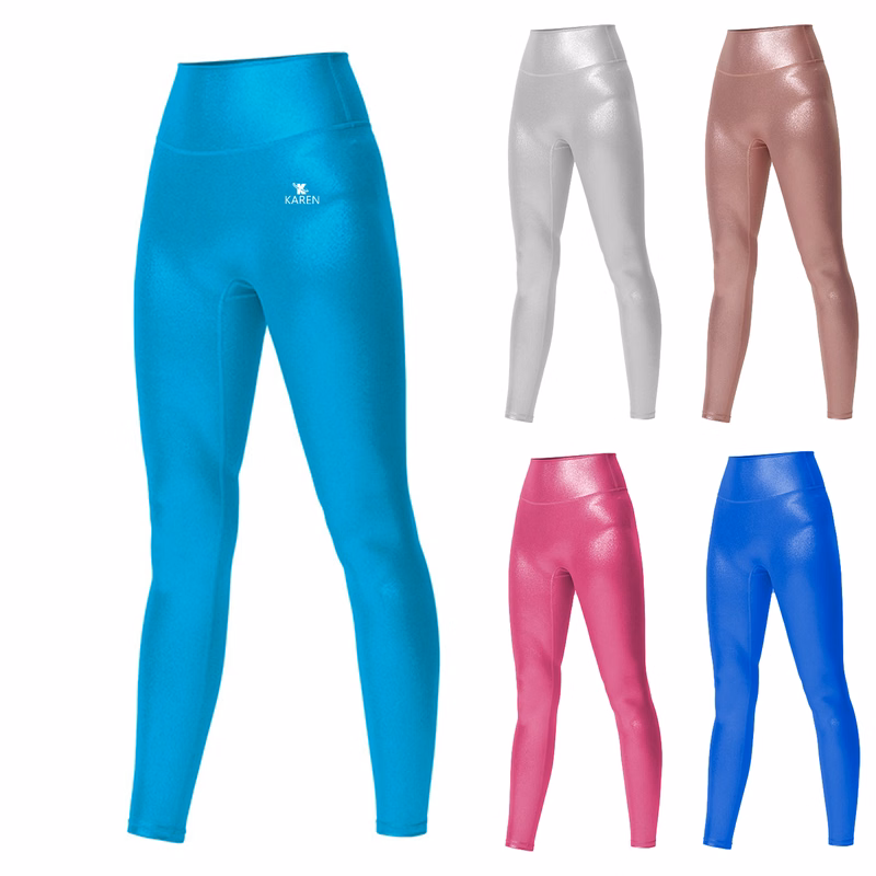 Women Soft Shiny High Waisted Seamless Leggings Yoga Pants